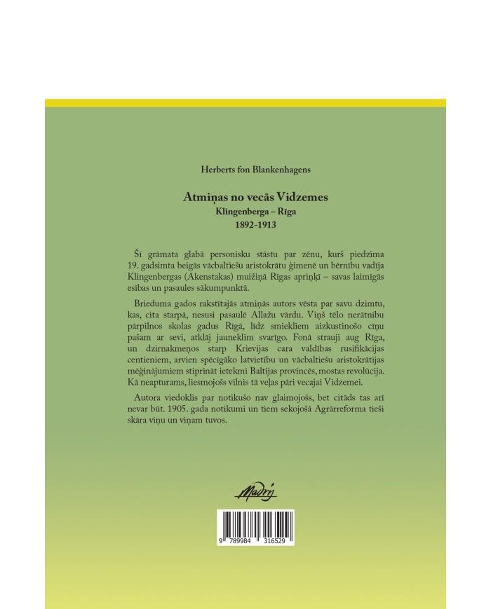 Atmiņas no vecās Vidzemes. Klingenberga-Rīga 1892-1913