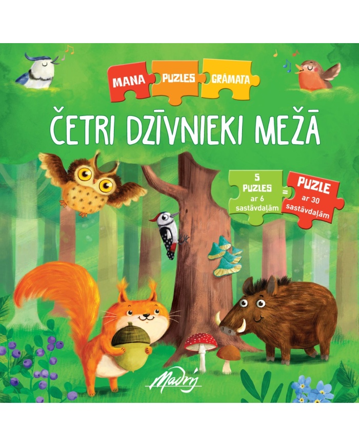 Četri dzīvnieki mežā. Mana puzles grāmata