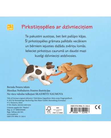 Daudzi mazi kustīgi dzīvnieki. Mana pirmā pirkstiņspēļu grāmata Daudzi mazi kustīgi dzīvnieki. Mana pirmā pirkstiņspēļu grāmata