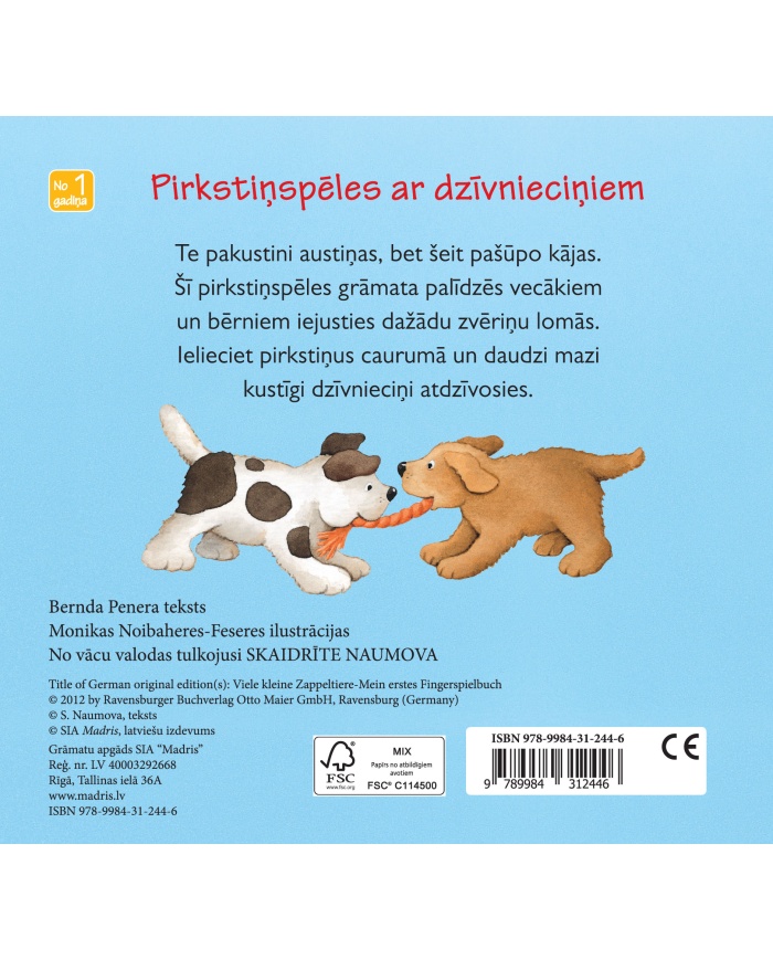 Daudzi mazi kustīgi dzīvnieki. Mana pirmā pirkstiņspēļu grāmata