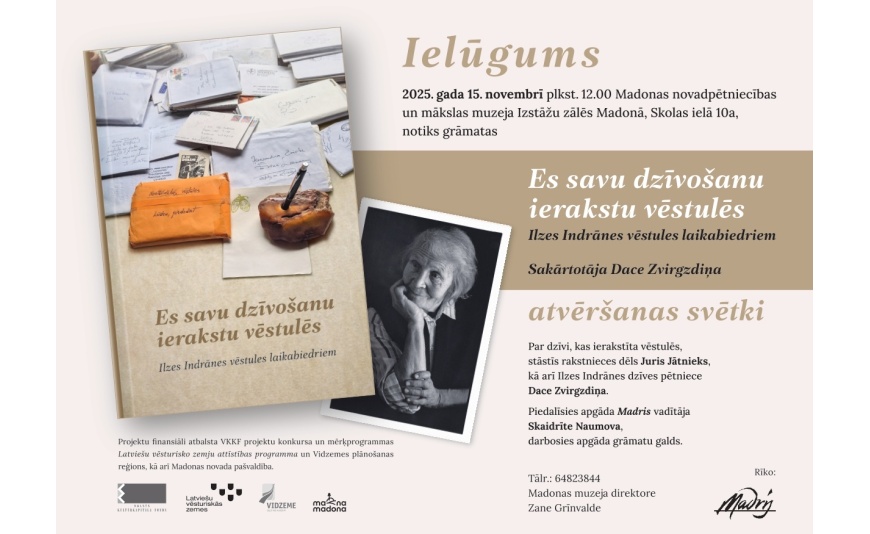 Grāmatas "Es savu dzīvošanu ierakstu vēstulēs. Ilzes Indrānes vēstules laikabiedriem" atvēršanas svētki